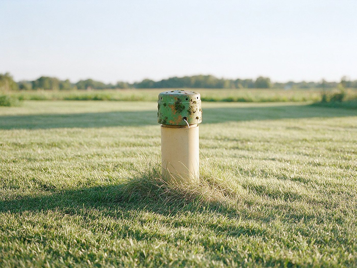 A private well head in a rural Wisconsin yard